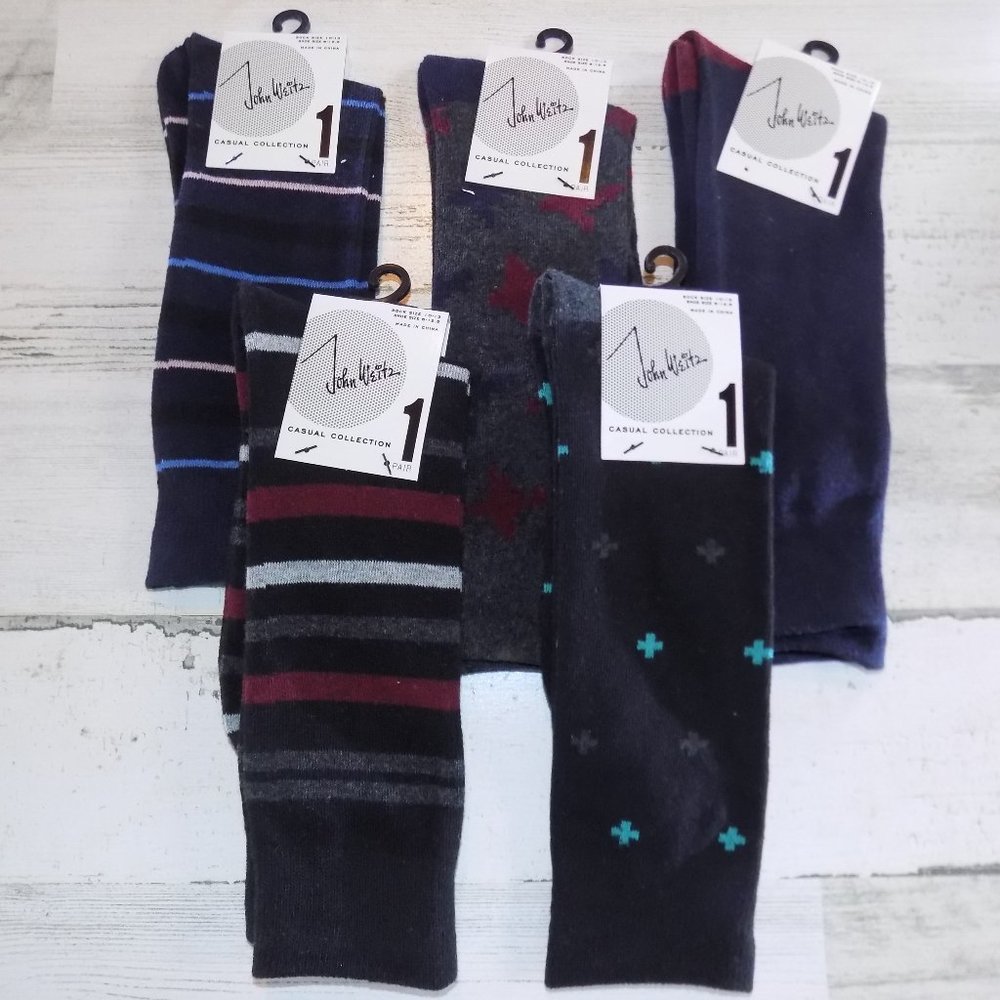 Bundle ~ 5 Pairs John Weitz Dress Socks NWT